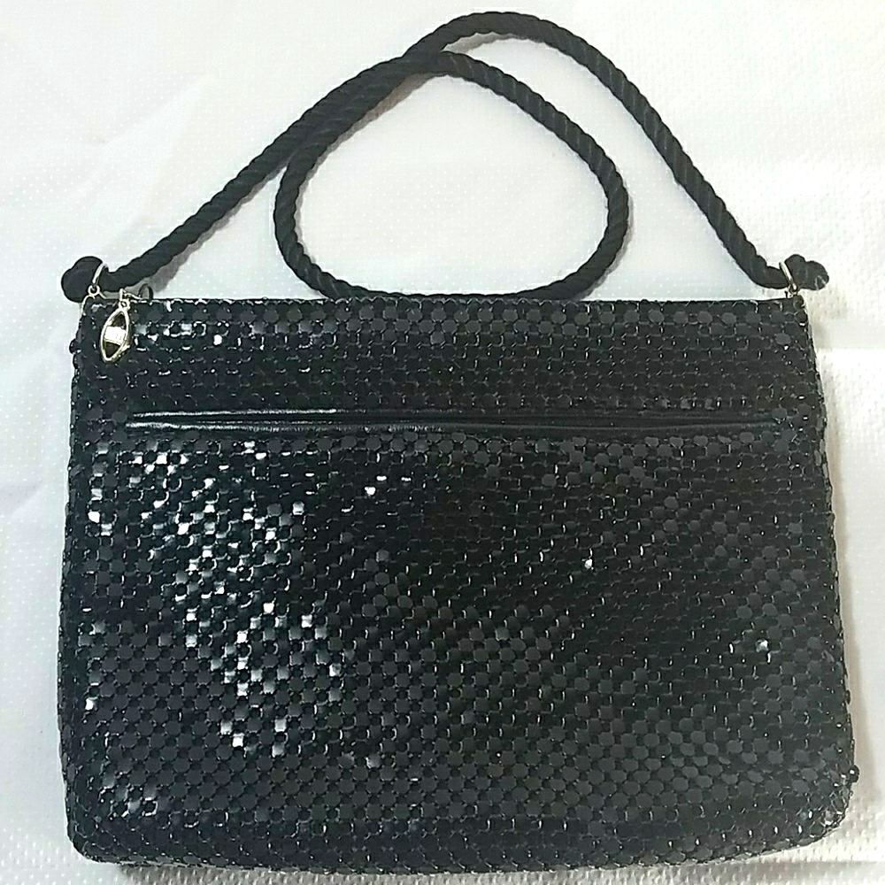 Vintage Ladies Handbag Evening Wear Black Mesh